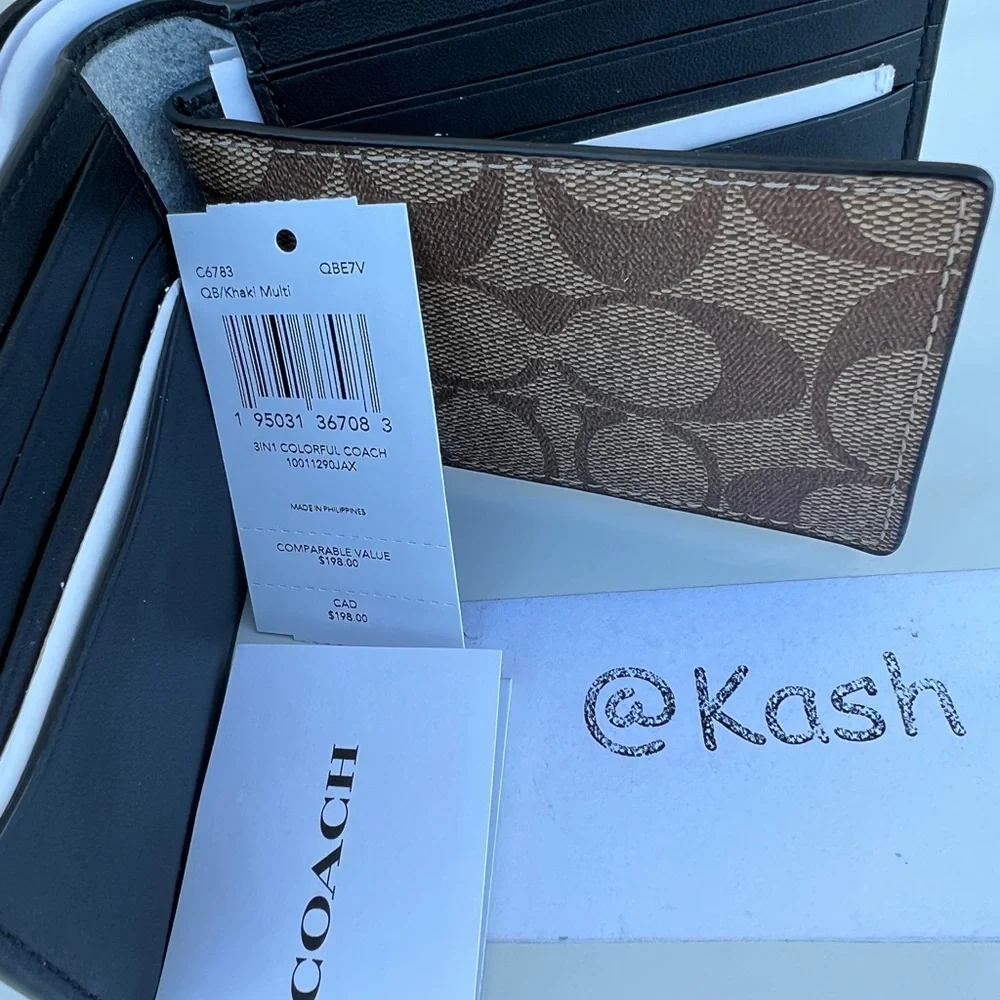 Coach 3 In 1 Wallet In Signature Canvas With Coach Rainbow - Picture 8 of 8